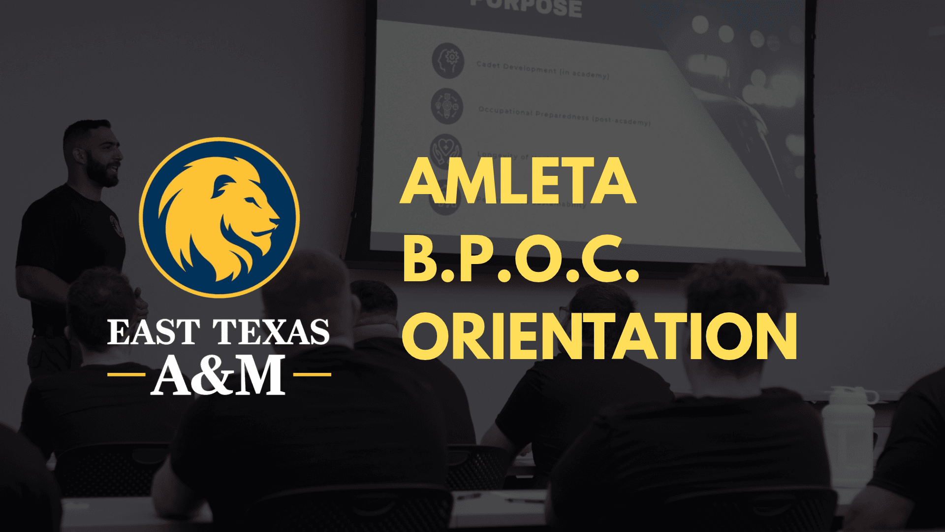 B.P.O.C. Orientation and Recruit Fitness Testing